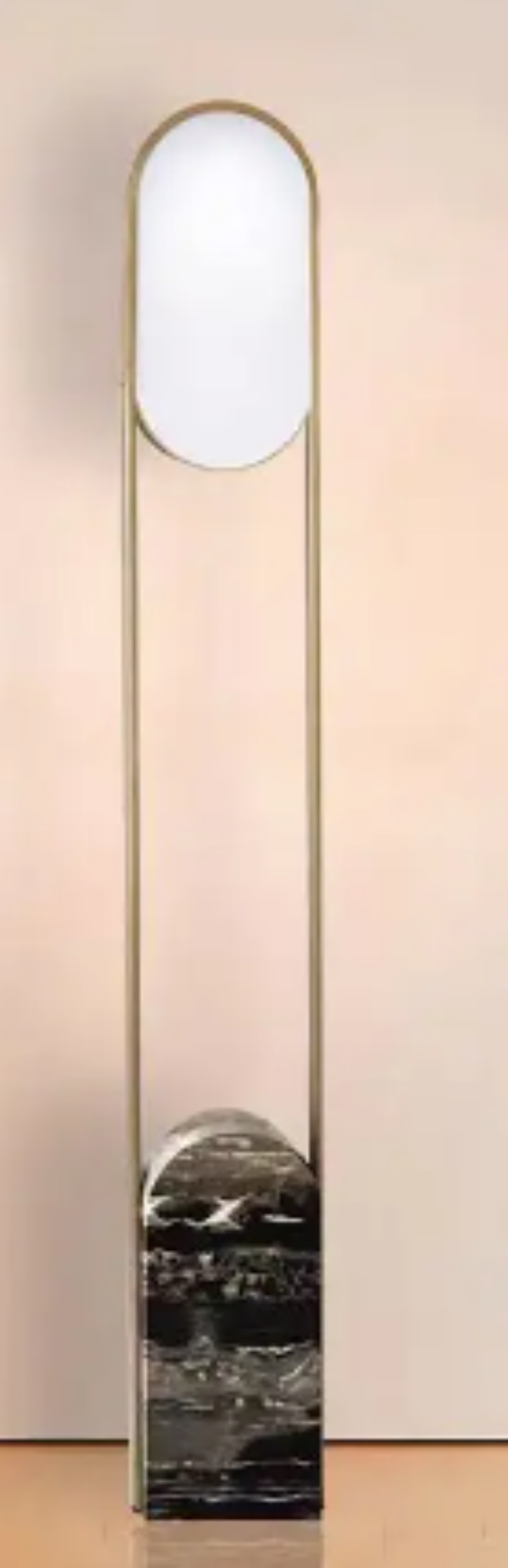 Monologue Marble Base Floor Lamp 158cm High 62.20 Inch Gold Frame Frosted Glass Shade