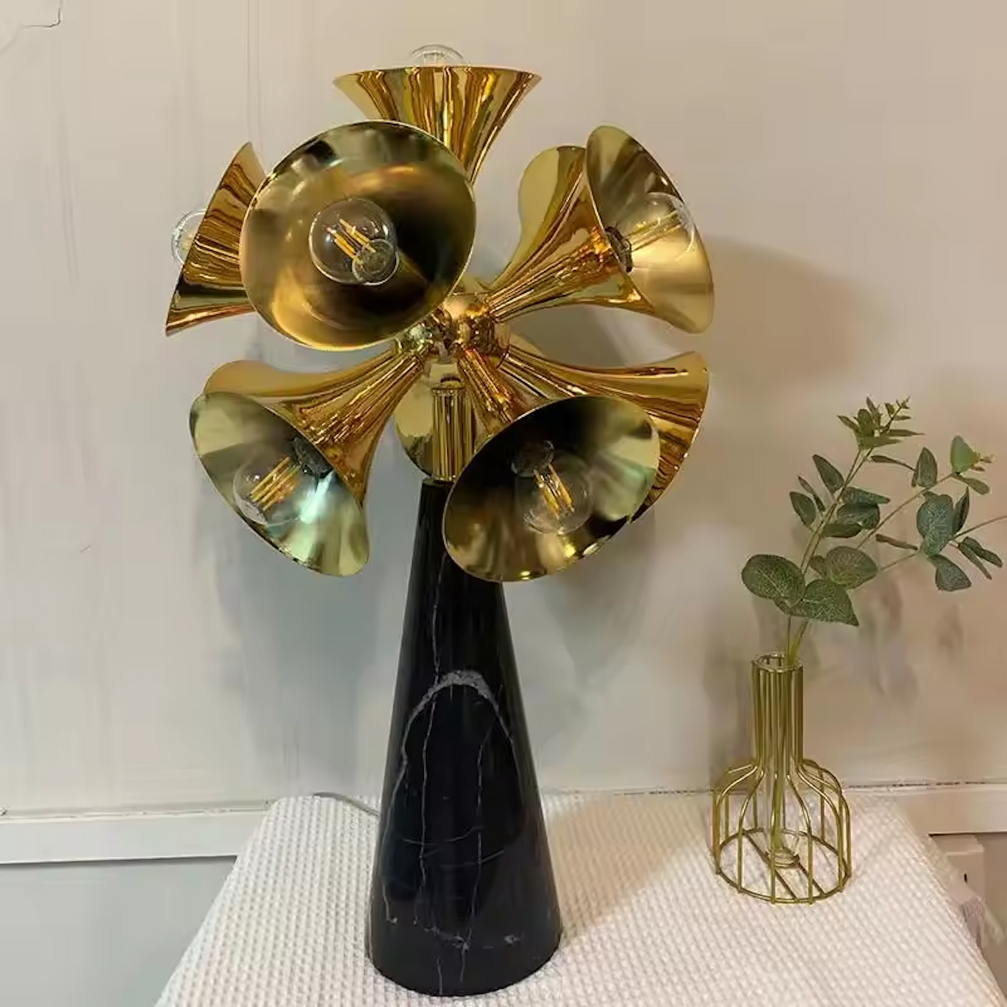 Nova Botti Inspired Marble Table Lamp Available Gold or Chrome 56 cm 22 Inch High