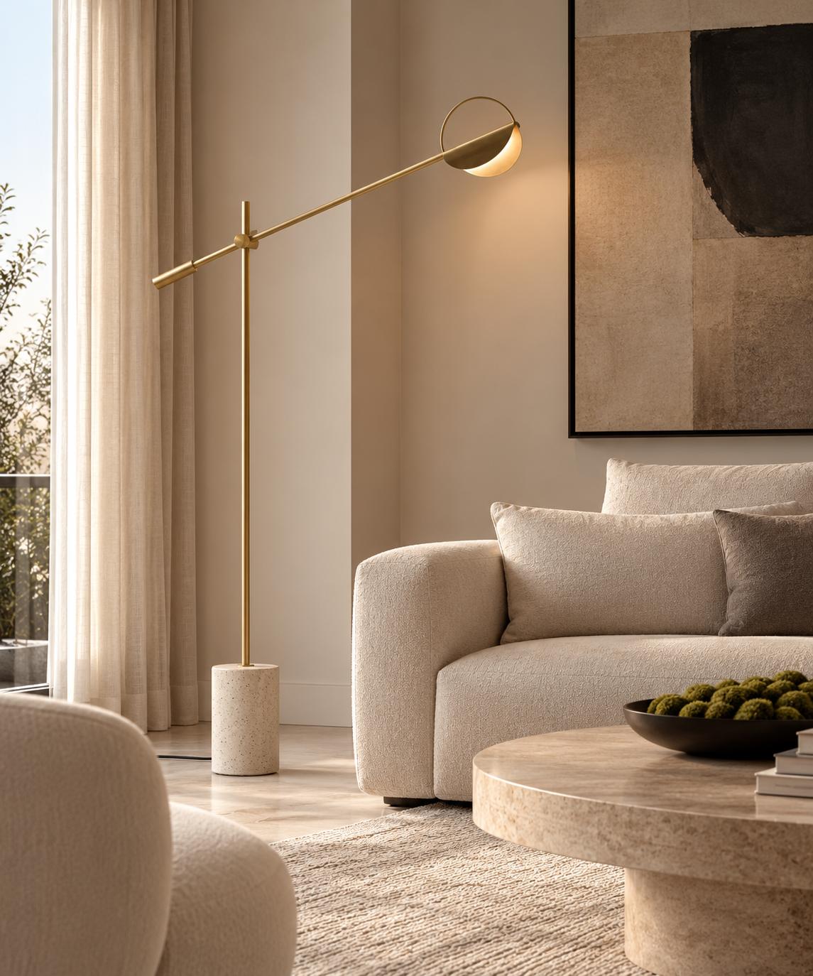 Saltimbanque Retro Marble Functional Floor Lamp available in 2 colors