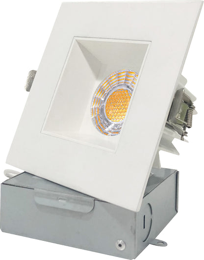 NexaSquare 2" & 4" Square Recessed LED Downlight, 5CCT Selectable, 500 Lumens, White Trim (6 Lights)