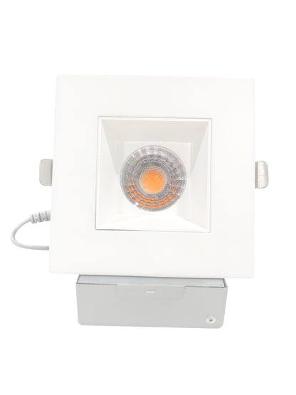 NexaSquare 2" & 4" Square Recessed LED Downlight, 5CCT Selectable, 500 Lumens, White Trim (6 Lights)