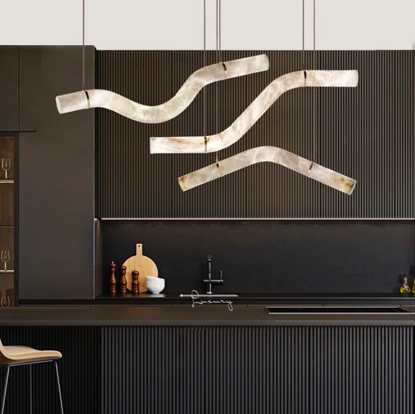 FACT OF LIFE TUBULAR ALABASTER CHANDELIER LED IN 2 SIZES
