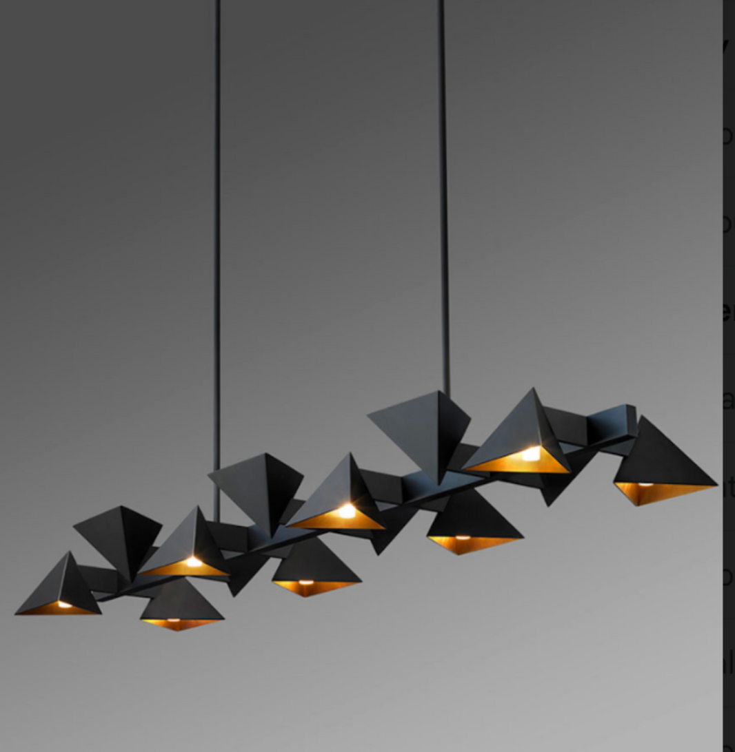 Nightingale Linear Triangular Pyramidal shades Graphite  10 Lights