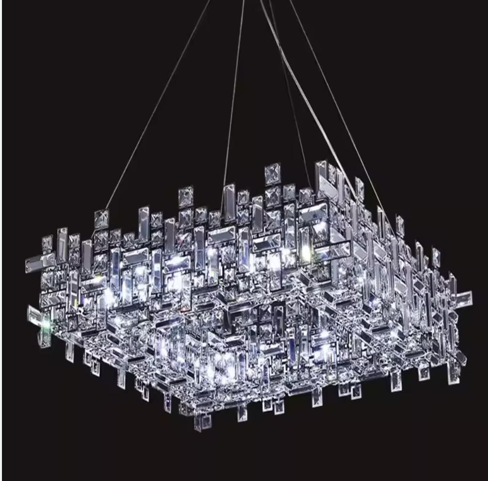 Strato Square| Refined Crystal Dining Chandelier Available in 3 sizes