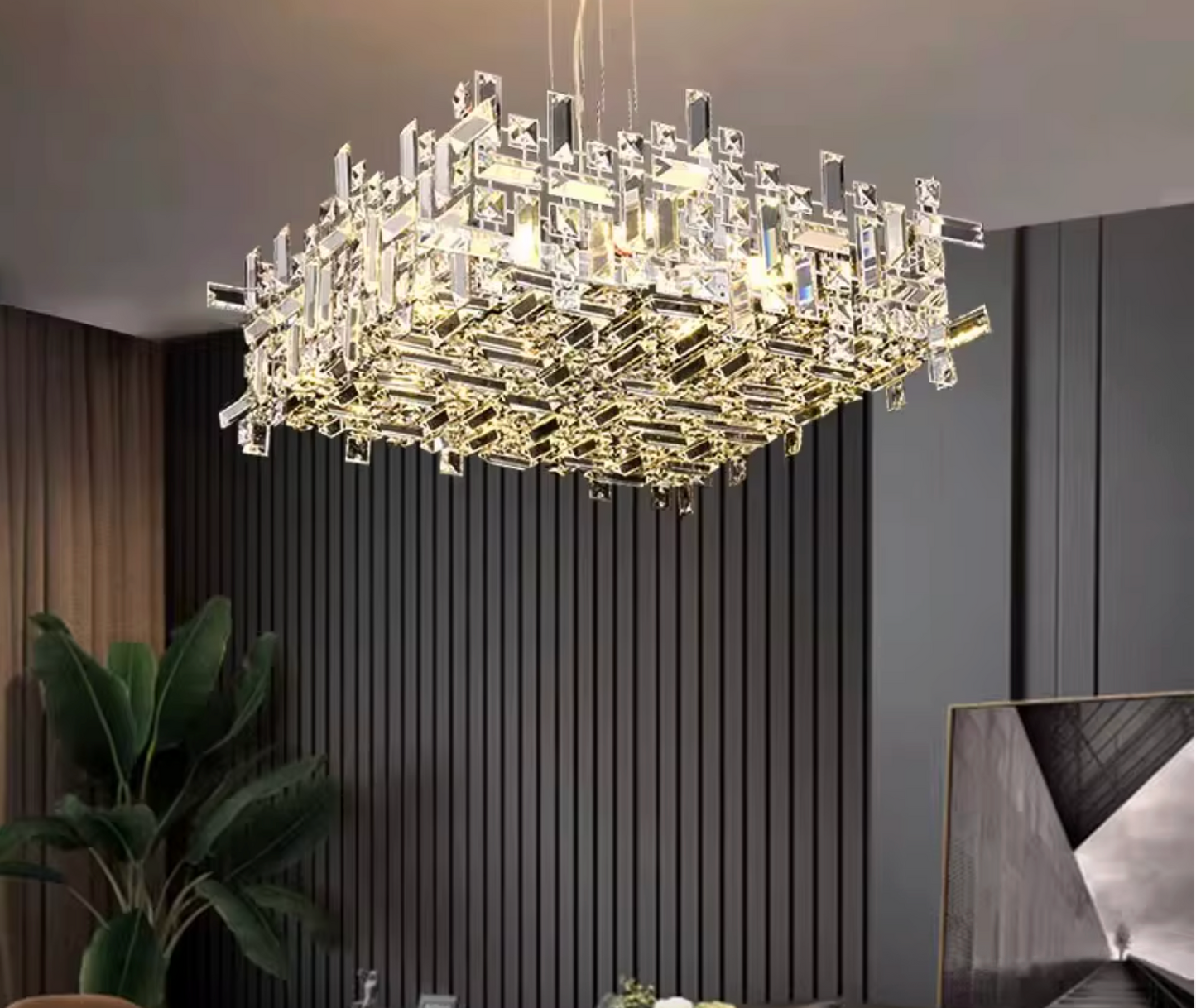 Strato Square| Refined Crystal Dining Chandelier Available in 3 sizes