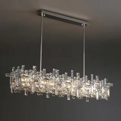 Strato Elongated| Refined Crystal Dining Chandelier Available in 4 sizes