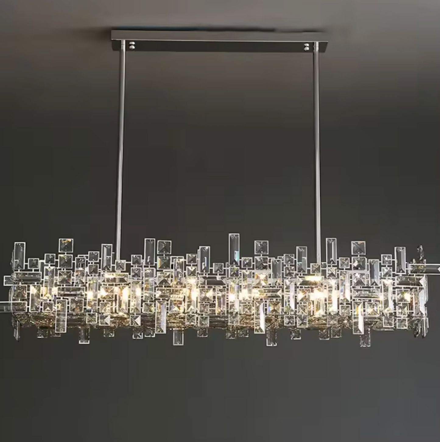 Strato Elongated| Refined Crystal Dining Chandelier Available in 4 sizes