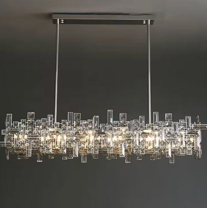 Strato Elongated| Refined Crystal Dining Chandelier Available in 4 sizes