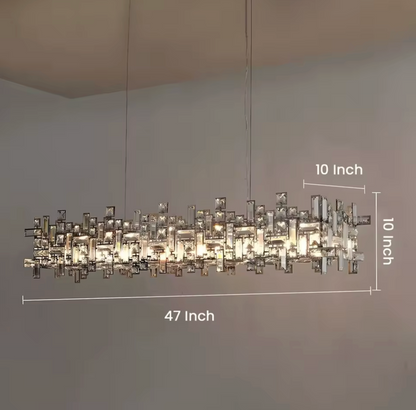 Strato Elongated| Refined Crystal Dining Chandelier Available in 4 sizes