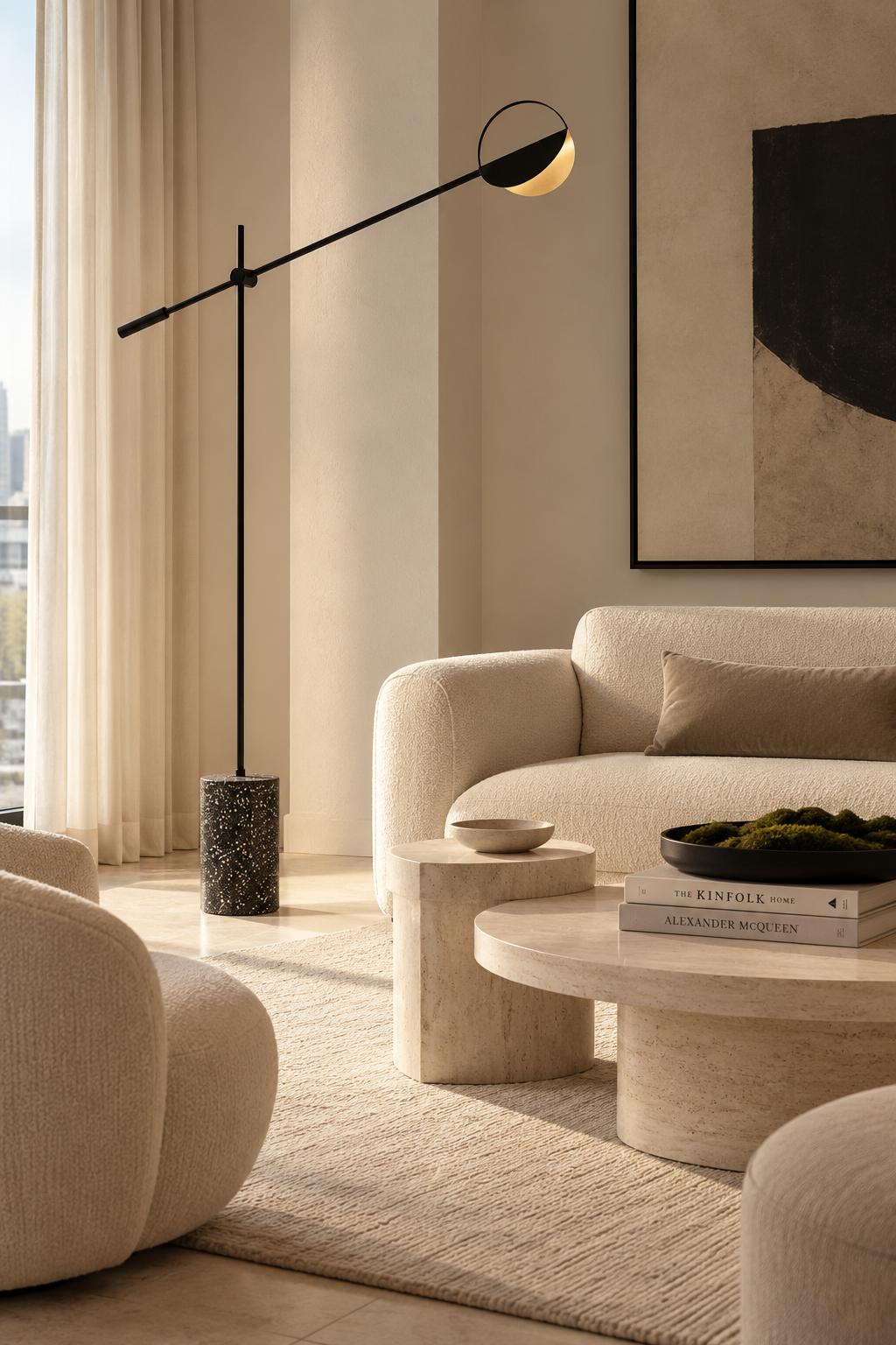 Saltimbanque Retro Marble Functional Floor Lamp available in 2 colors