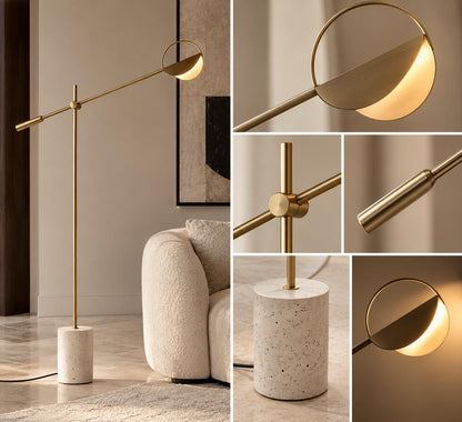 Saltimbanque Retro Marble Functional Floor Lamp available in 2 colors